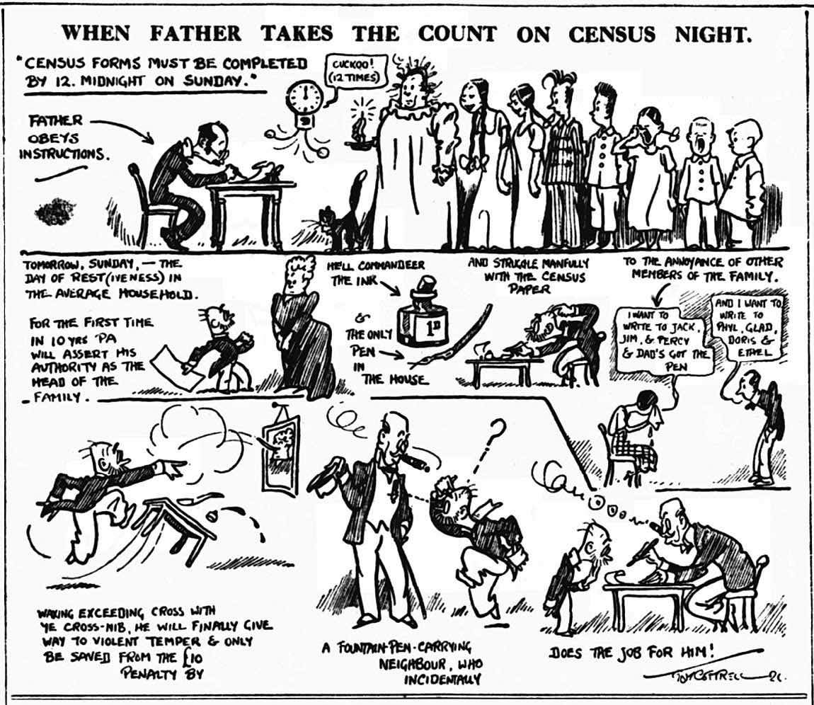 1921 census cartoon from London Daily News