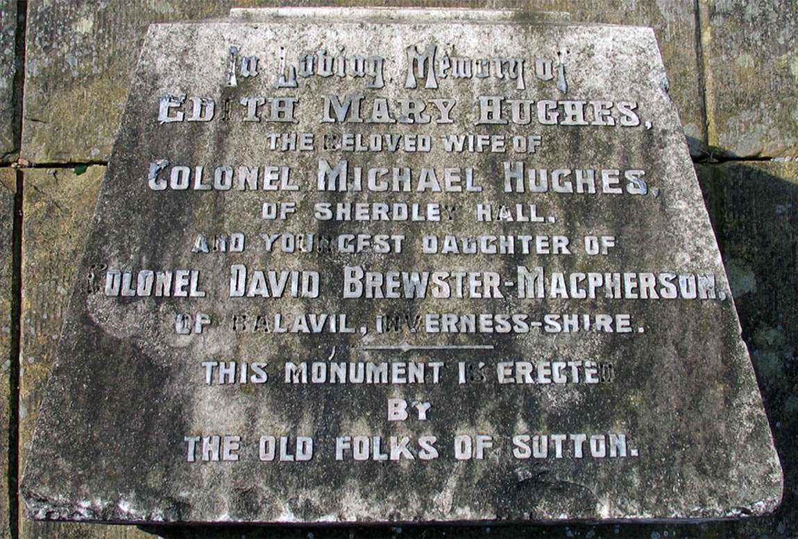 Edith Hughes Memorial, St Nicholas Churchyard, Sutton, St Helens