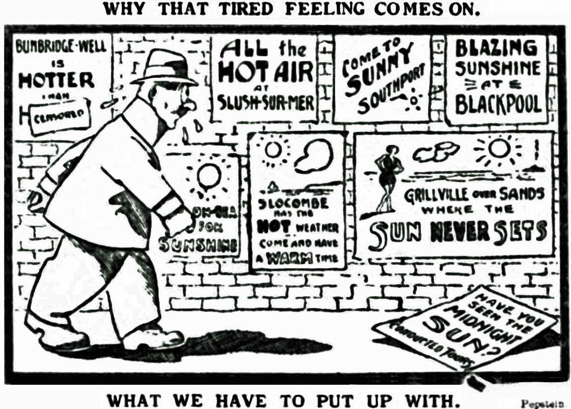 Hot weather cartoon from the Liverpool Echo 1921