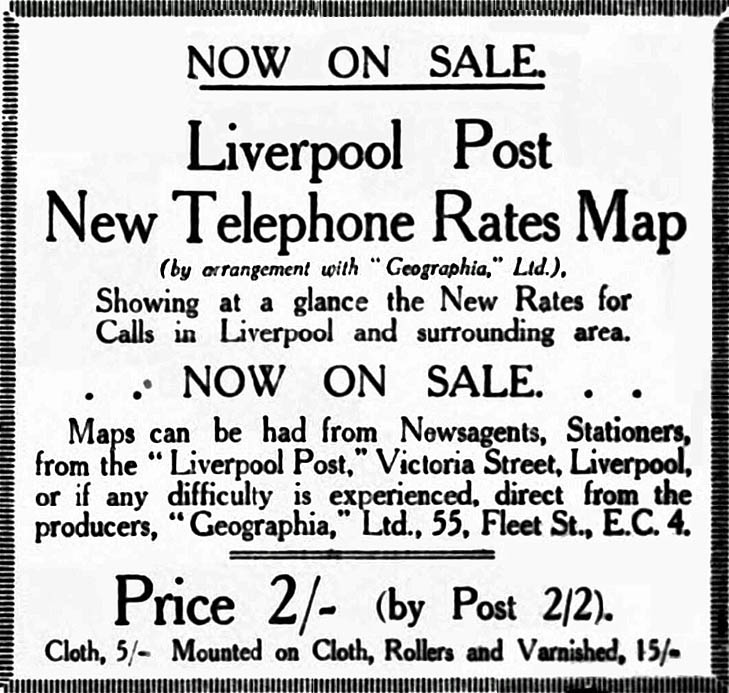 Liverpool telephone rates advertisement