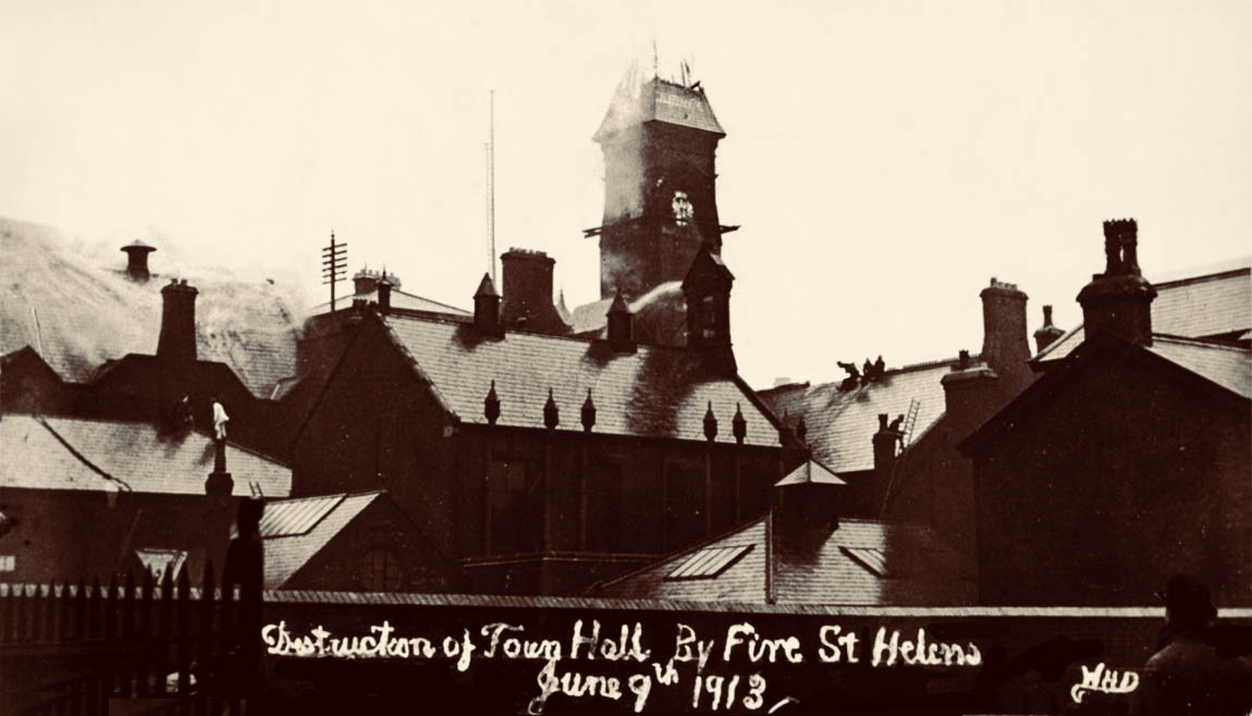 Town Hall Fire 1913 St Helens