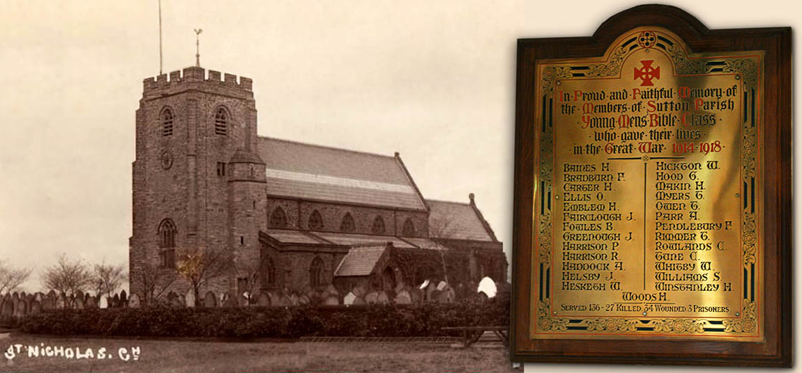 St Nicholas Church Sutton St Helens and its war memorial