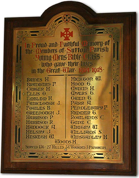 St Nicholas Church St Helens WW1 memorial