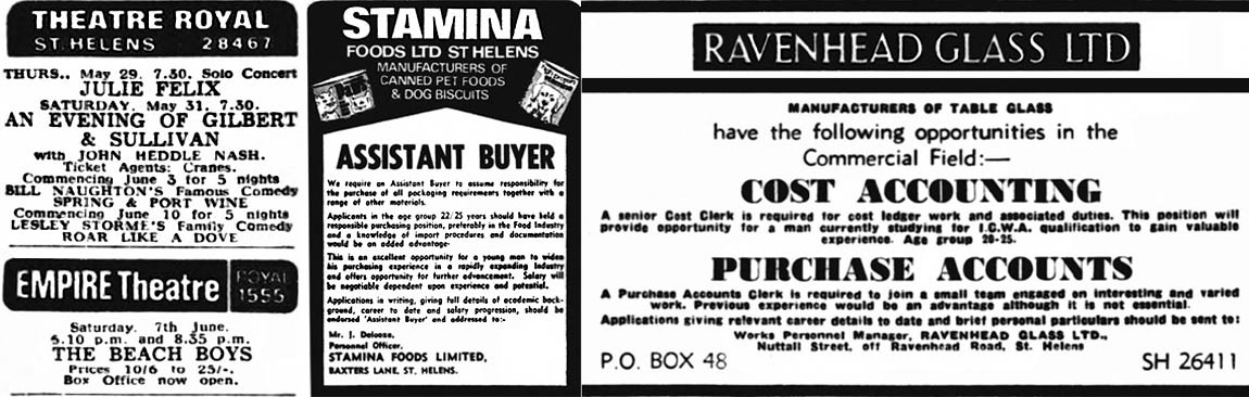 Adverts in the Liverpool Echo