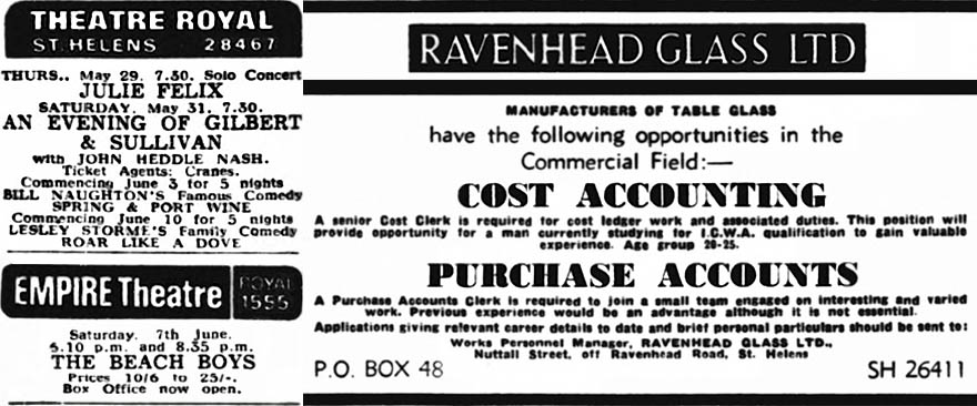 Adverts in the Liverpool Echo