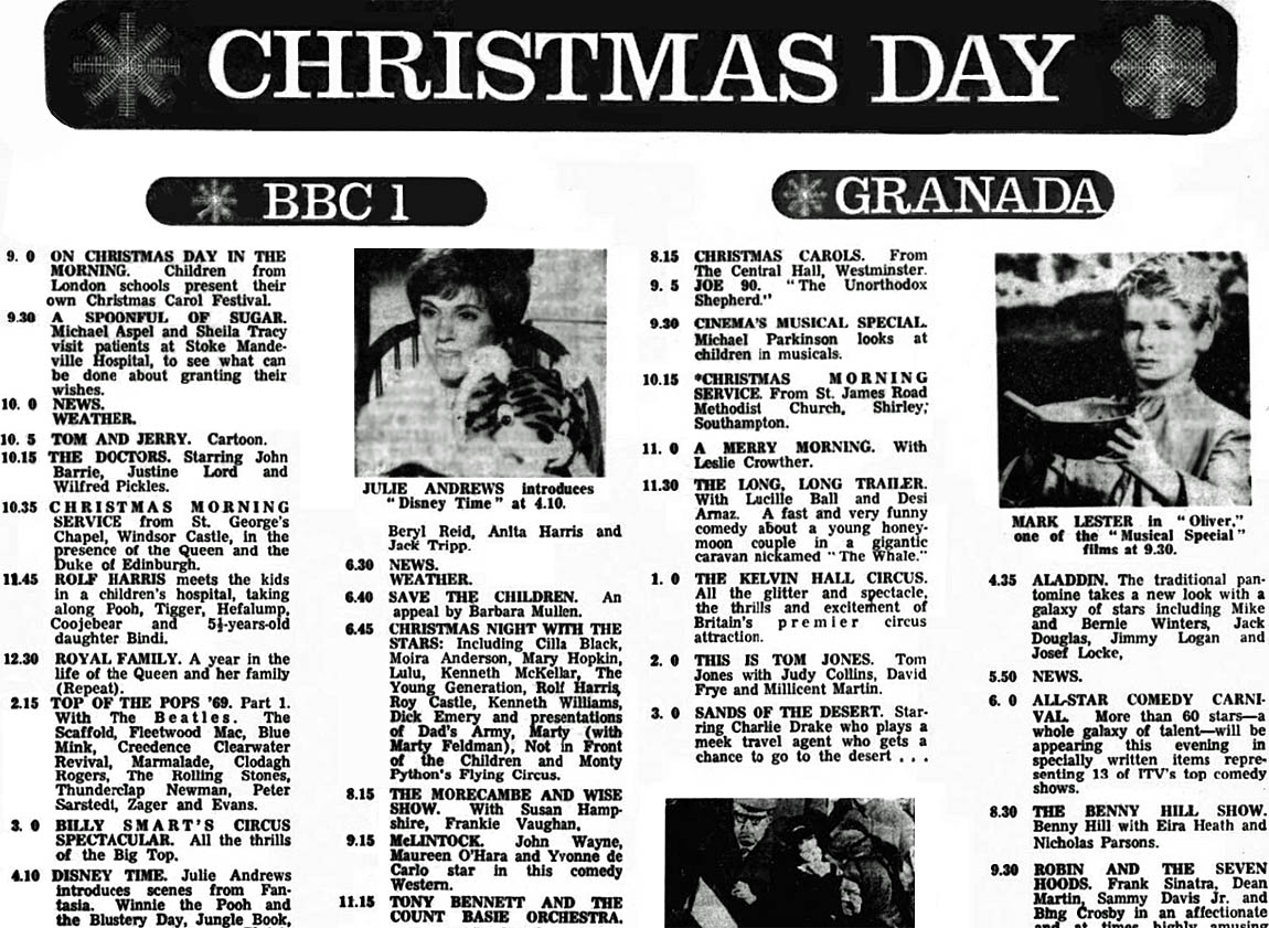 Christmas Day TV 1969