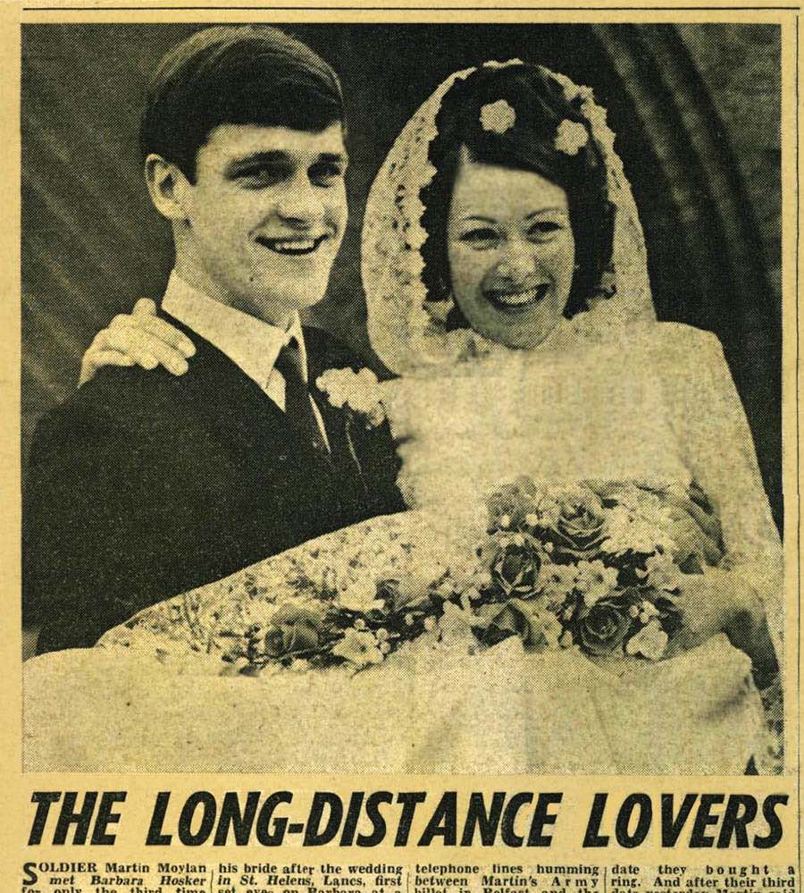 Daily Mirror article 1972 - Long distance lovers Martin Moylan