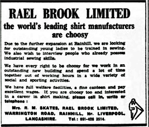 Liverpool Echo advert for Rael Brook of Rainhill