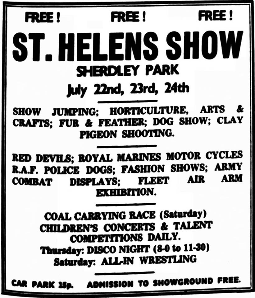 St Helens Show 1971 advertisement