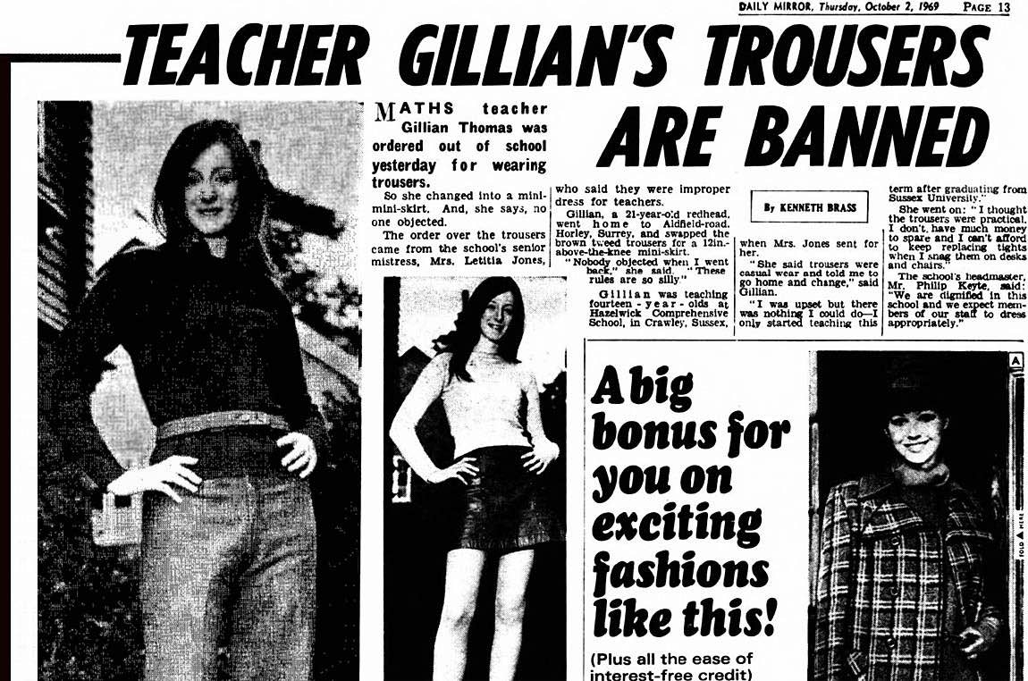 Daily Mirror teacher mini skirt